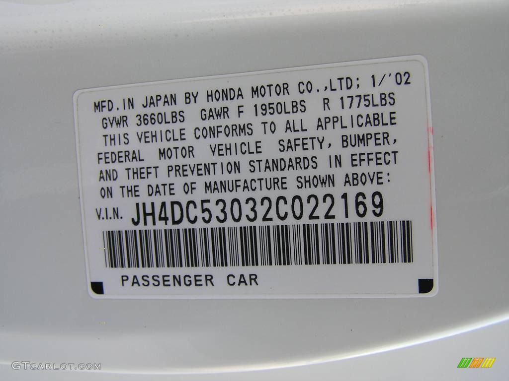2002 RSX Type S Sports Coupe - Premium White Pearl / Titanium photo #19