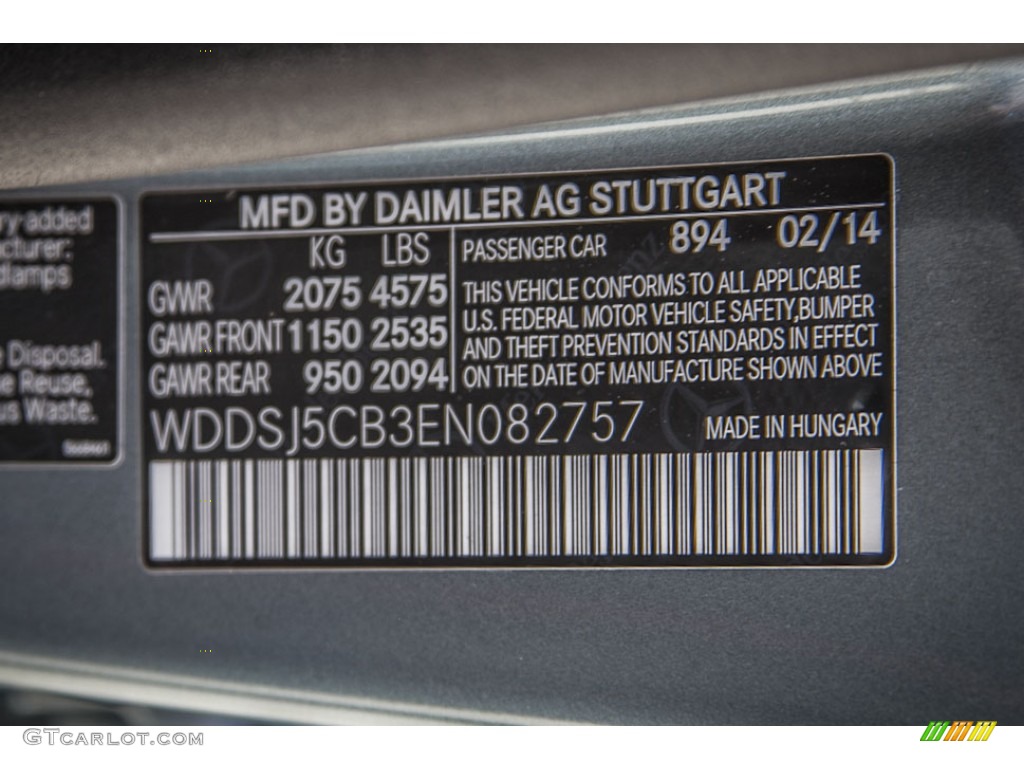 2014 CLA Color Code 894 for Universe Blue Metallic Photo #92483138