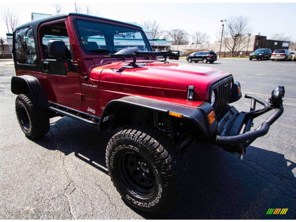 1998 Wrangler SE 4x4 - Chili Pepper Red Pearl / Mist Grey photo #8