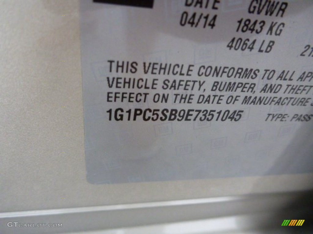 2014 Cruze LT - Champagne Silver Metallic / Medium Titanium photo #14