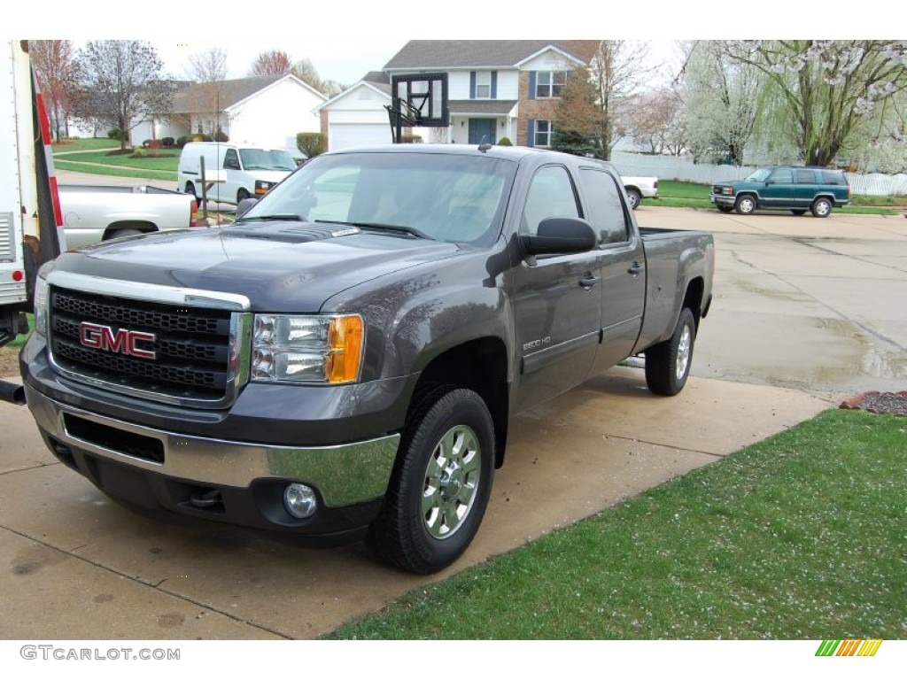 2011 Sierra 2500HD SLE Crew Cab 4x4 - Storm Gray Metallic / Ebony photo #41