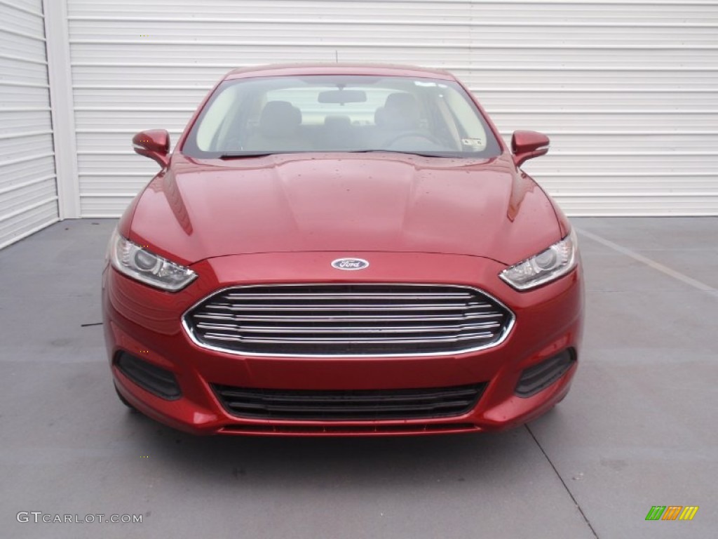 2014 Fusion SE EcoBoost - Ruby Red / Dune photo #8