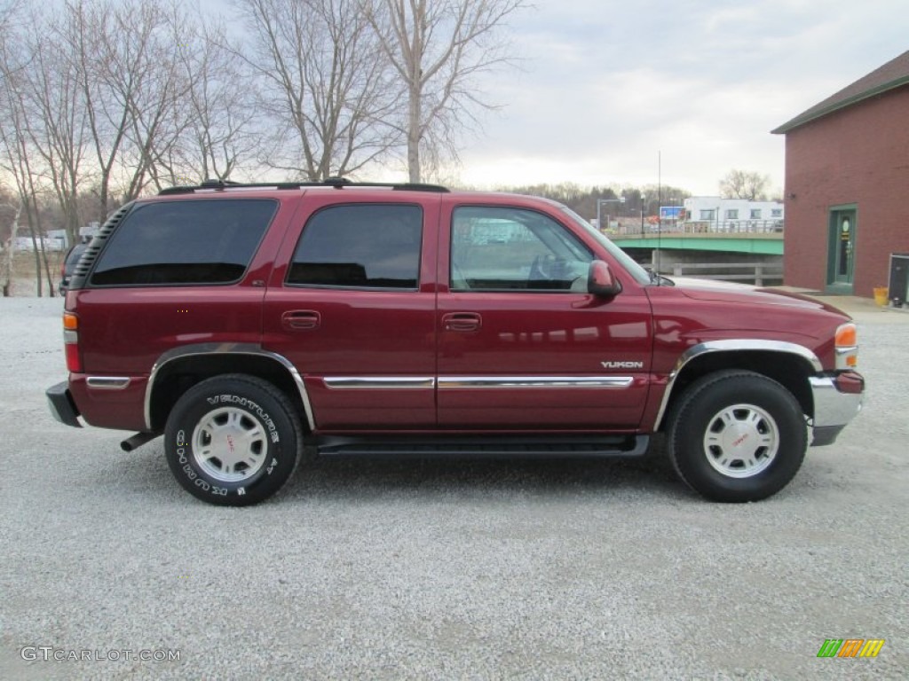 2001 Yukon SLT 4x4 - Garnet Red Metallic / Neutral Tan/Shale photo #7