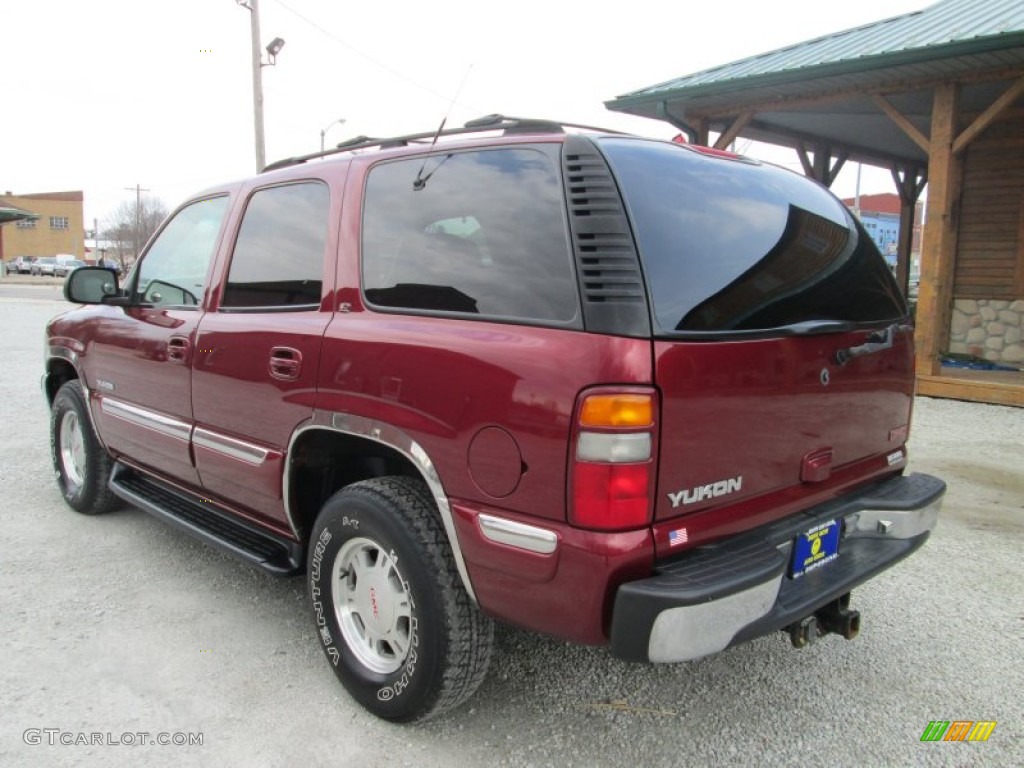 2001 Yukon SLT 4x4 - Garnet Red Metallic / Neutral Tan/Shale photo #10