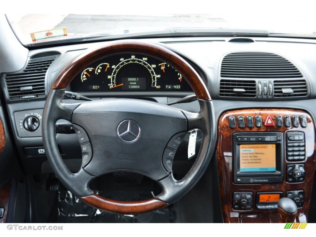 2001 Mercedes-Benz CL 500 Charcoal Steering Wheel Photo #92506353