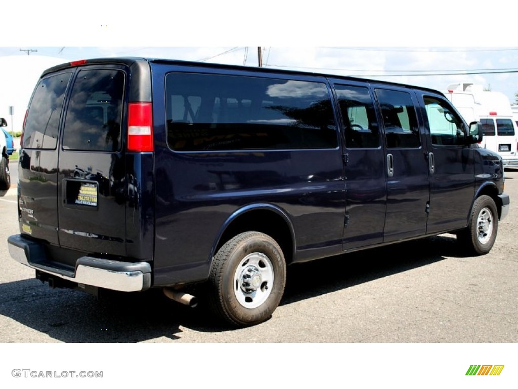 2011 Express LT 3500 Extended Passenger Van - Dark Blue Metallic / Medium Pewter photo #2