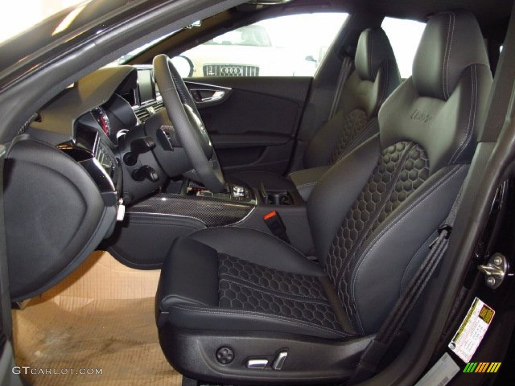 Black Valcona Leather w/Honeycomb Stitching Interior 2014 Audi RS 7 4.0 TFSI quattro Photo #92515959