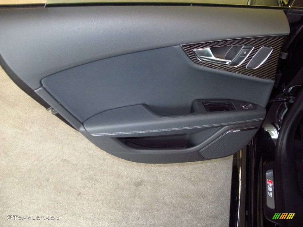 2014 Audi RS 7 4.0 TFSI quattro Black Valcona Leather w/Honeycomb Stitching Door Panel Photo #92515980