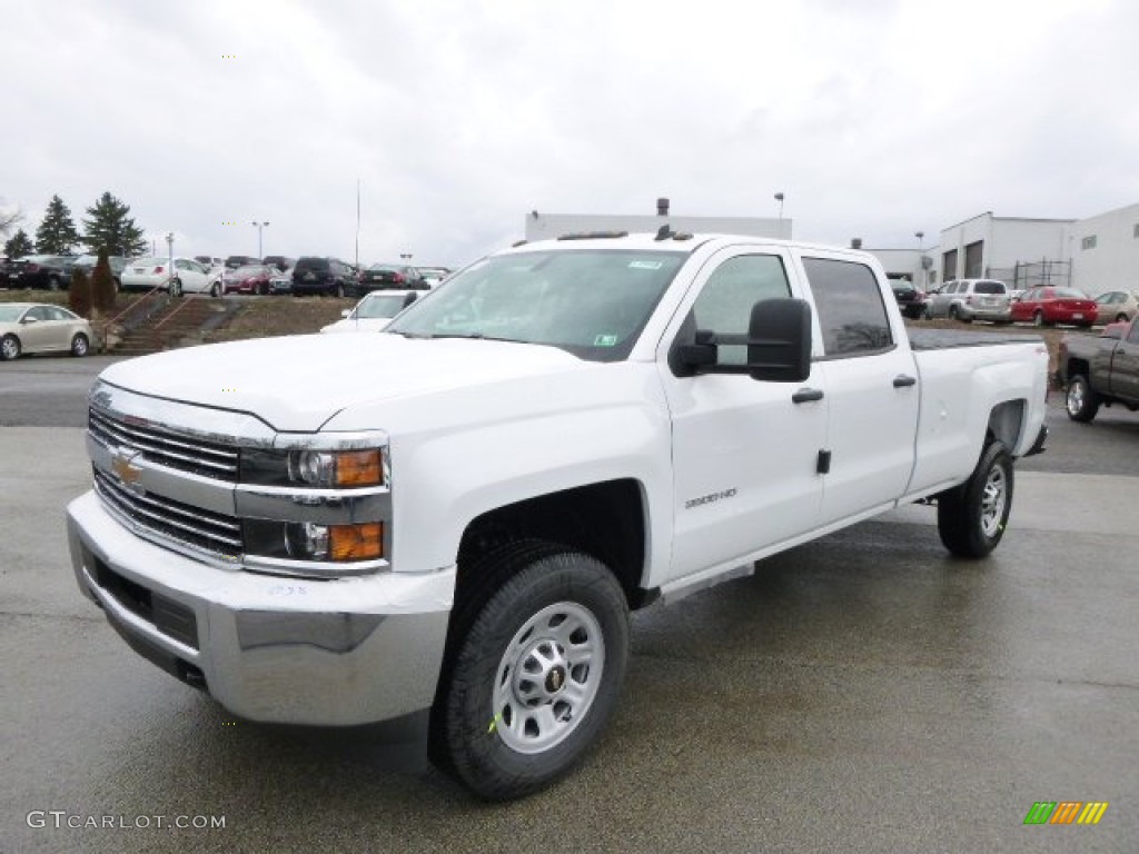 Summit White 2015 Chevrolet Silverado 3500HD WT Crew Cab 4x4 Exterior Photo #92520210