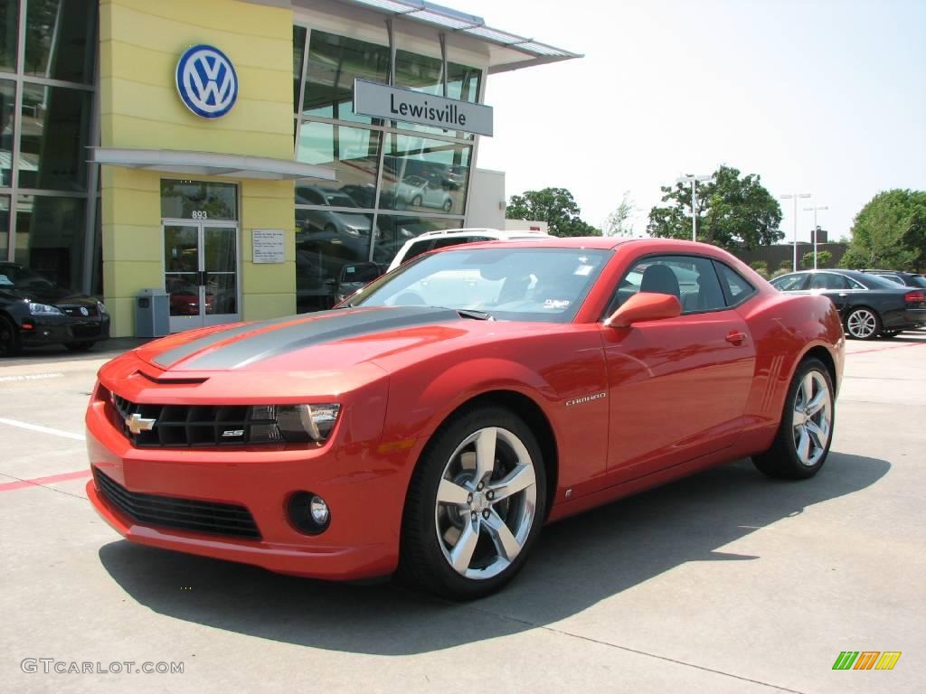 2010 Camaro SS Coupe - Inferno Orange Metallic / Black photo #1