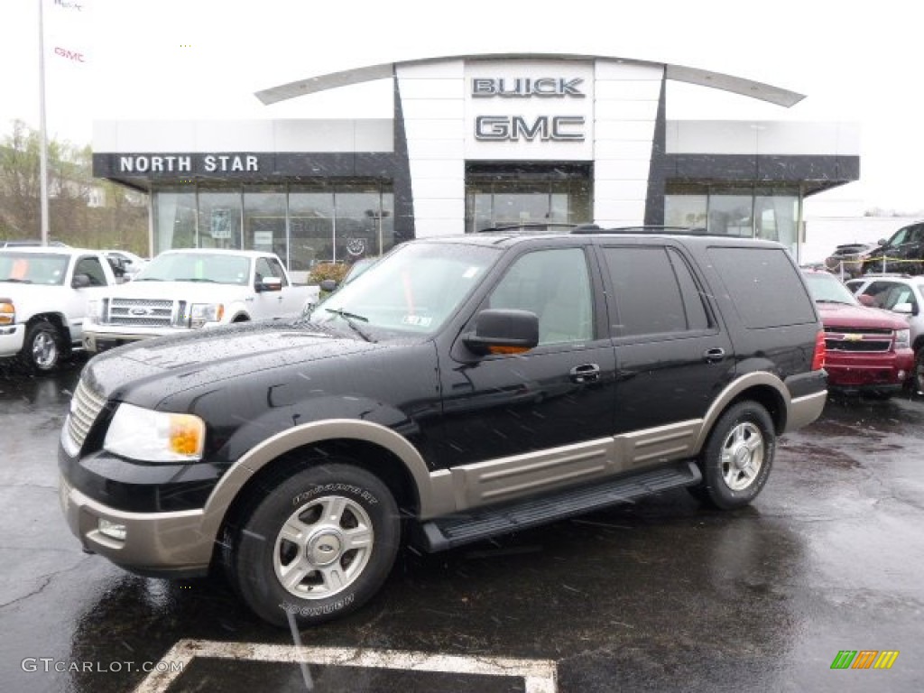 2003 Expedition Eddie Bauer 4x4 - Black Clearcoat / Medium Parchment photo #1