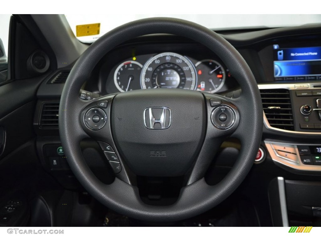 2013 Honda Accord EX Sedan Black Steering Wheel Photo #92541630