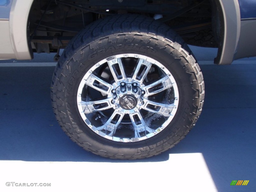 2006 F250 Super Duty Lariat Crew Cab 4x4 - Medium Wedgewood Blue Metallic / Tan photo #13
