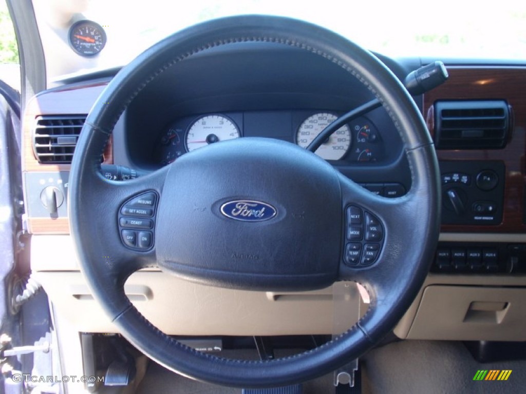 2006 F250 Super Duty Lariat Crew Cab 4x4 - Medium Wedgewood Blue Metallic / Tan photo #41