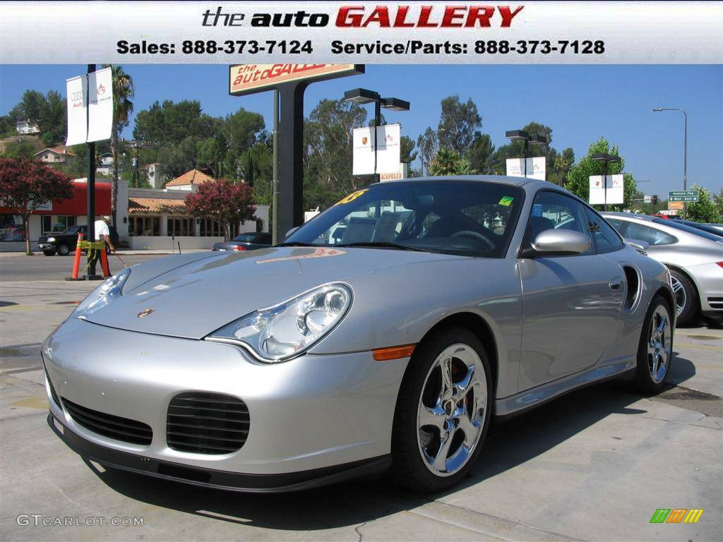 2003 911 Turbo Coupe - Arctic Silver Metallic / Black photo #1