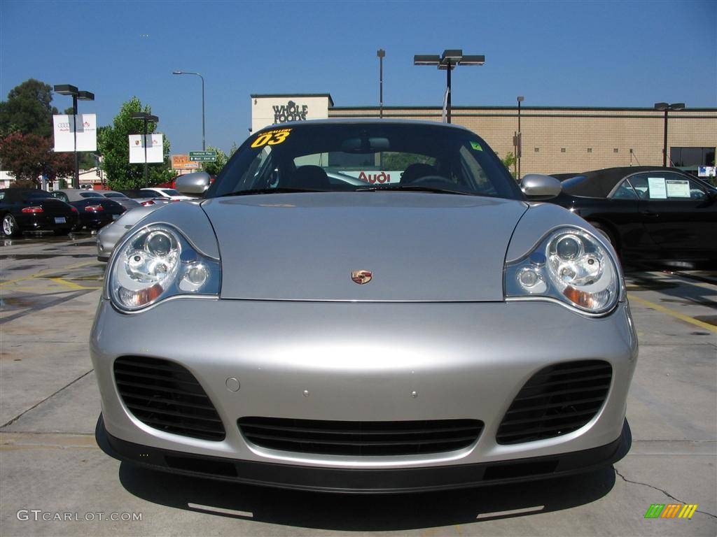 2003 911 Turbo Coupe - Arctic Silver Metallic / Black photo #2