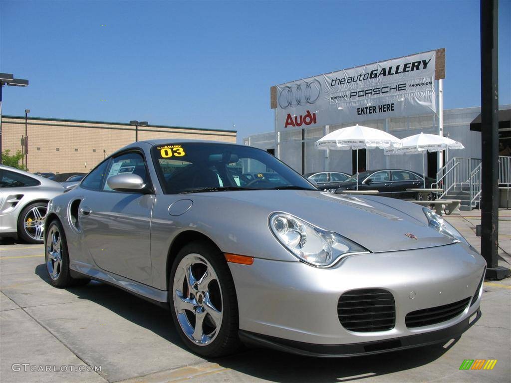 2003 911 Turbo Coupe - Arctic Silver Metallic / Black photo #3