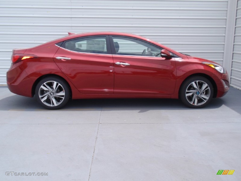 2014 Elantra Limited Sedan - Red / Black photo #3