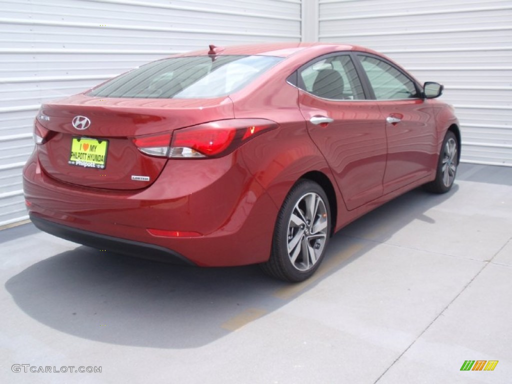 2014 Elantra Limited Sedan - Red / Black photo #4
