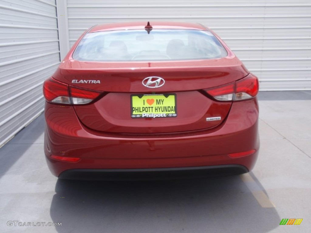 2014 Elantra Limited Sedan - Red / Black photo #5