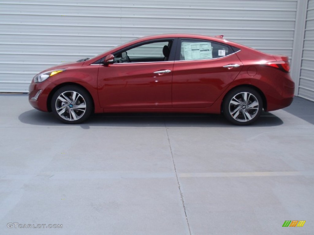 2014 Elantra Limited Sedan - Red / Black photo #6