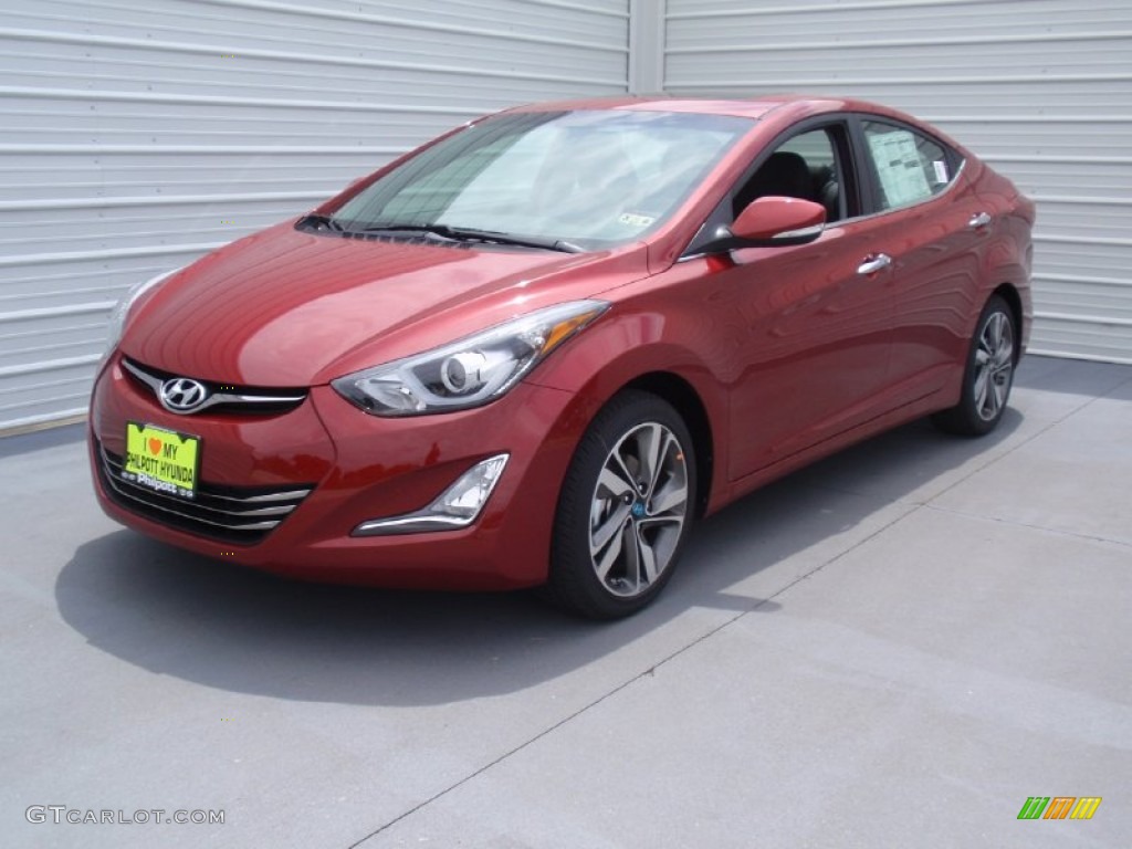 2014 Elantra Limited Sedan - Red / Black photo #7
