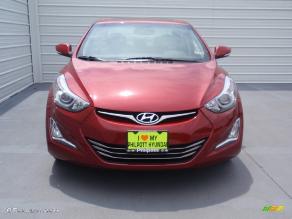 2014 Elantra Limited Sedan - Red / Black photo #8