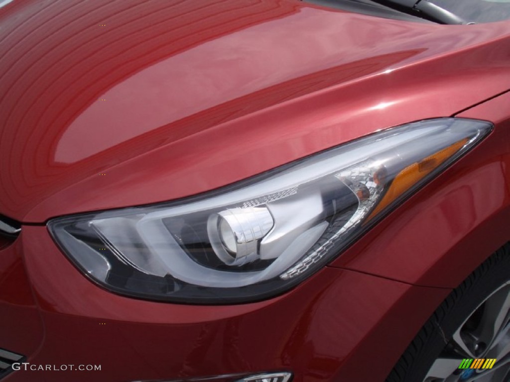 2014 Elantra Limited Sedan - Red / Black photo #9