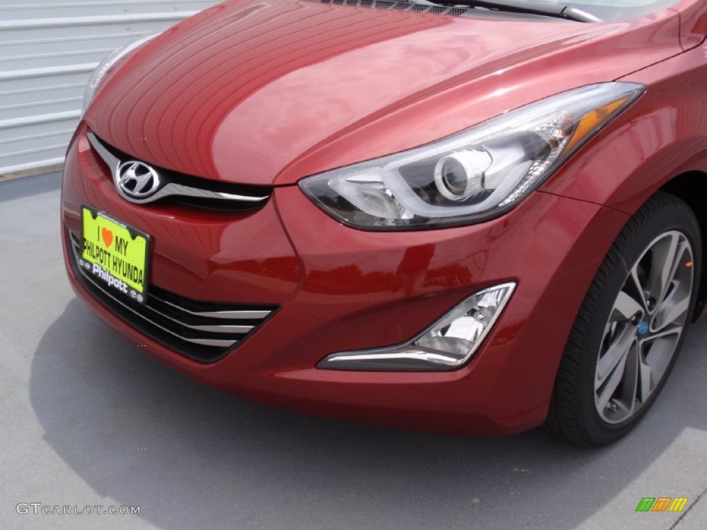 2014 Elantra Limited Sedan - Red / Black photo #11