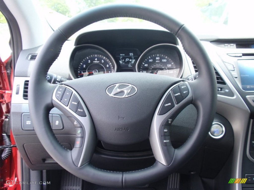 2014 Elantra Limited Sedan - Red / Black photo #32