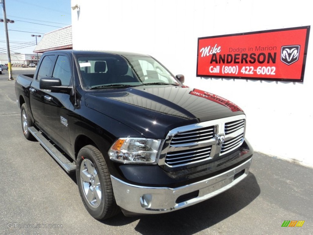 2014 1500 Big Horn Crew Cab 4x4 - Black / Black/Diesel Gray photo #1