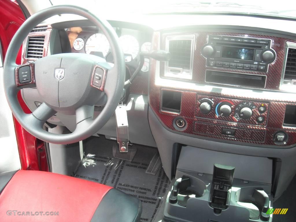 2007 Ram 1500 SLT Quad Cab - Inferno Red Crystal Pearl / Medium Slate Gray photo #33
