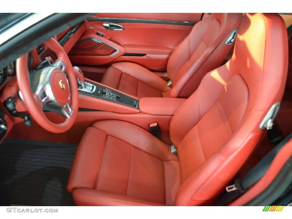 Carrera Red Natural Leather Interior 2014 Porsche 911 Turbo S Coupe Photo #92563538