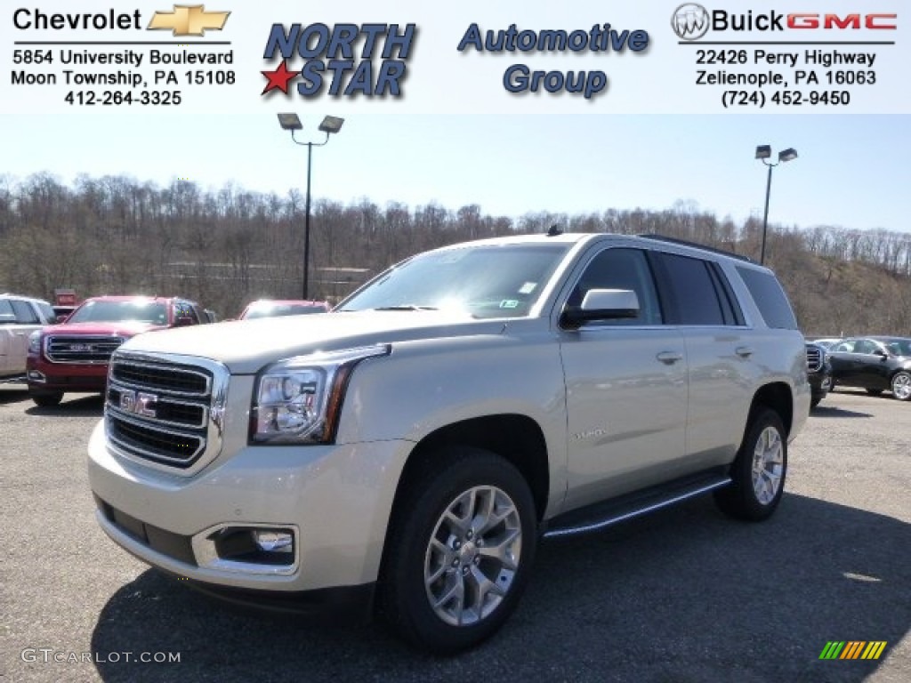 2015 Yukon SLT 4WD - Champagne Silver Metallic / Cocoa/Dune photo #1