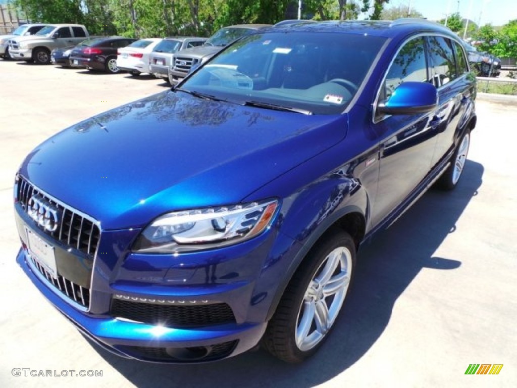 Scuba Blue Metallic 2014 Audi Q7 3.0 TFSI quattro S Line Package Exterior Photo #92572580