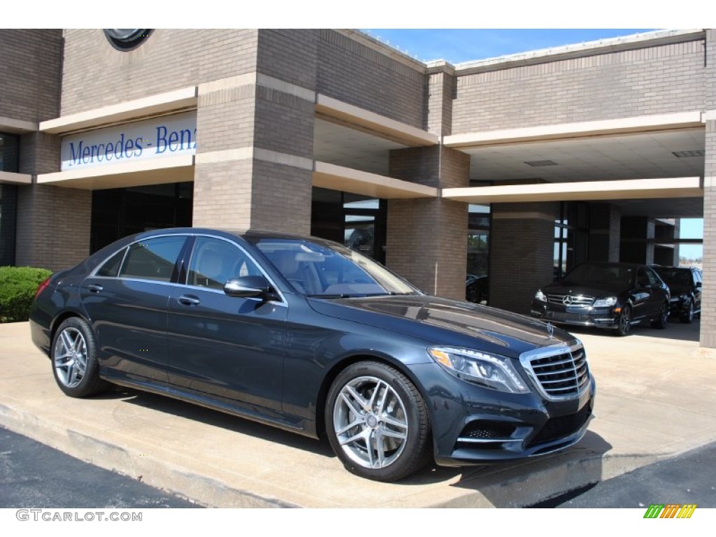 2014 S 550 4MATIC Sedan - Anthracite Blue Metallic / Silk Beige/Espresso Brown photo #1