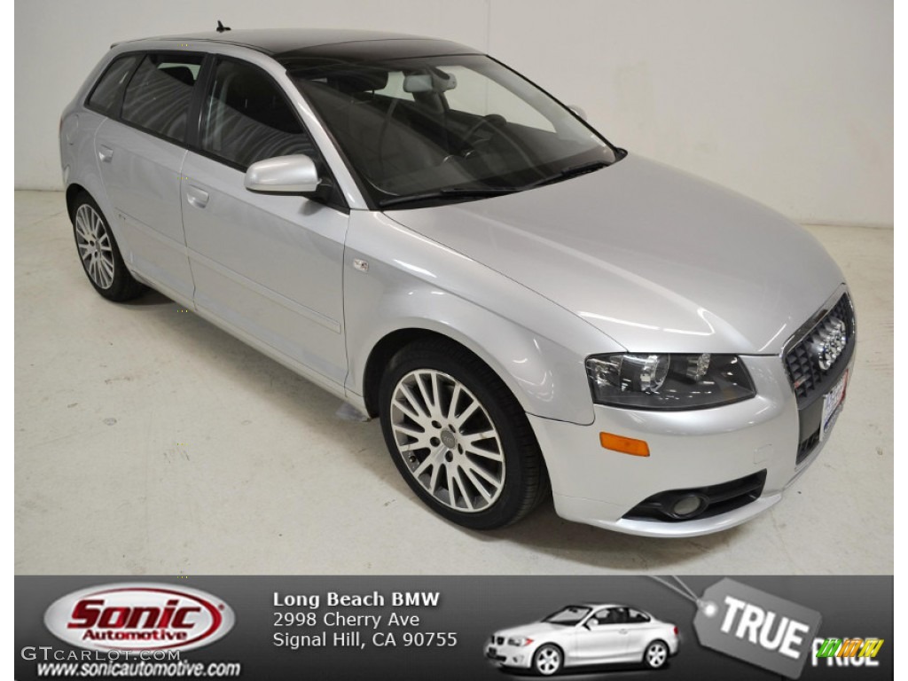 2007 A3 2.0T - Light Silver Metallic / Black photo #1