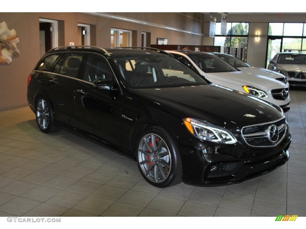 2014 E 63 AMG S-Model Wagon - Obsidian Black Metallic / Black photo #1