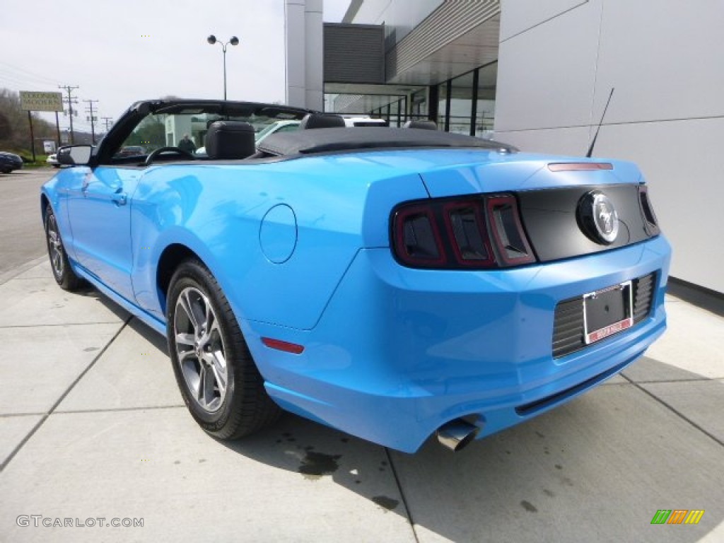 2014 Mustang V6 Premium Convertible - Grabber Blue / Charcoal Black photo #3