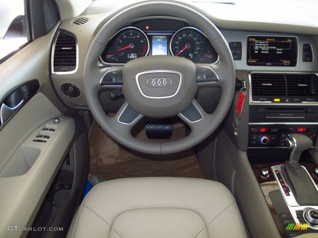 2014 Audi Q7 3.0 TFSI quattro Cardamom Beige Dashboard Photo #92582847