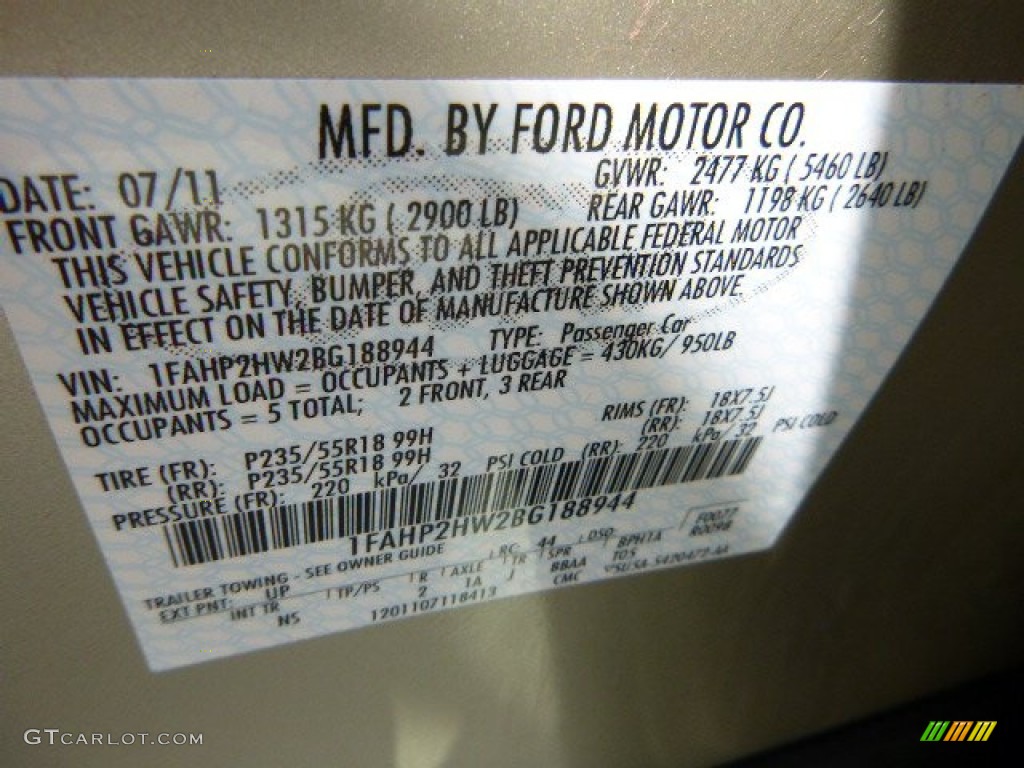 2011 Taurus SEL AWD - Gold Leaf / Light Stone photo #24