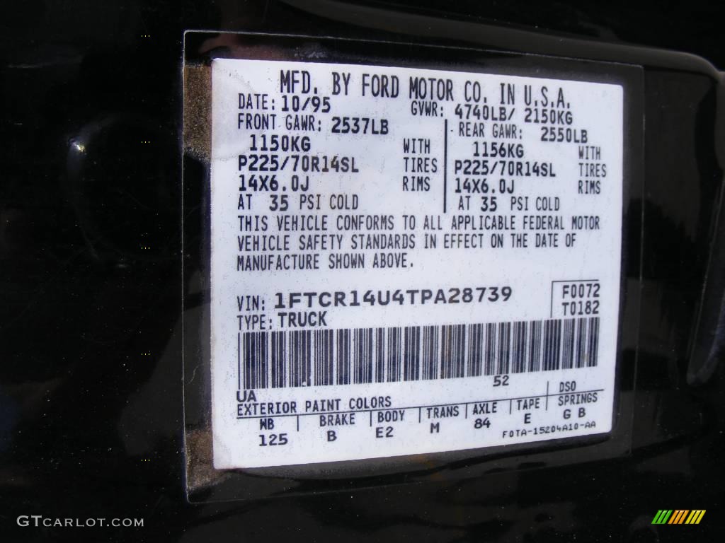 1996 Ranger XLT SuperCab - Black / Gray photo #51