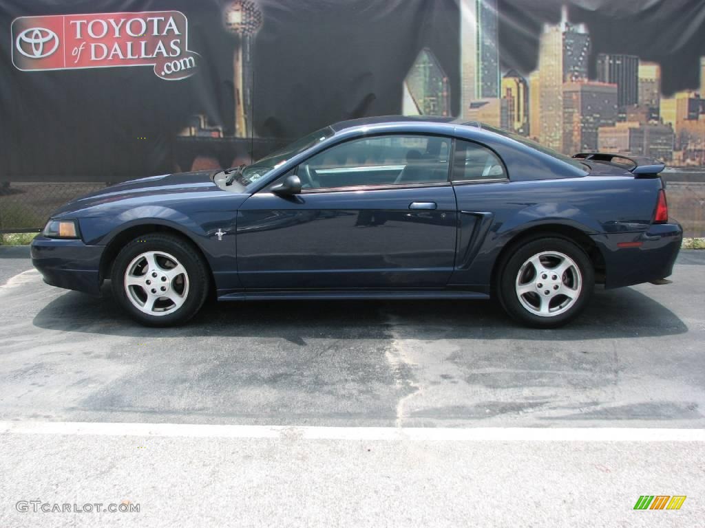 2002 Mustang V6 Coupe - True Blue Metallic / Dark Charcoal photo #1