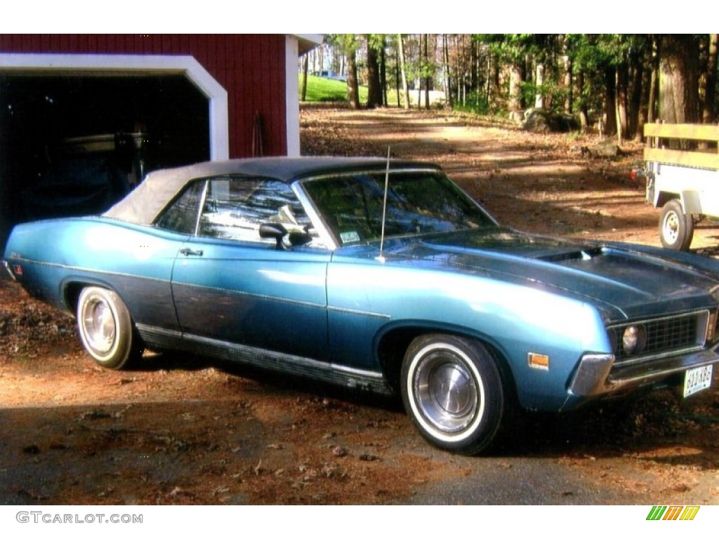Medium Blue Metallic 1971 Ford Torino GT Convertible Exterior Photo #92592065