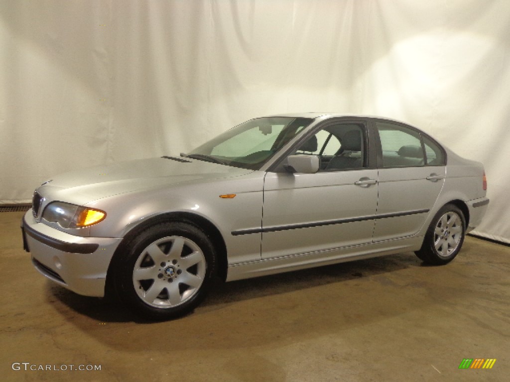 2002 3 Series 325i Sedan - Titanium Silver Metallic / Black photo #4