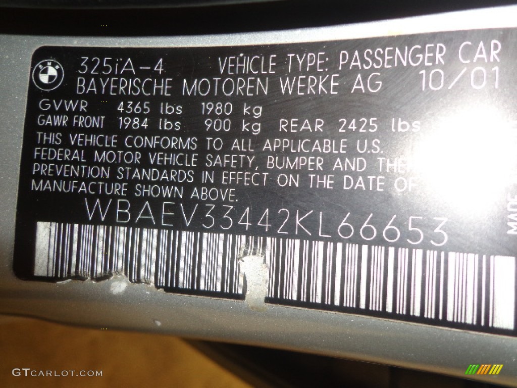 2002 3 Series 325i Sedan - Titanium Silver Metallic / Black photo #22