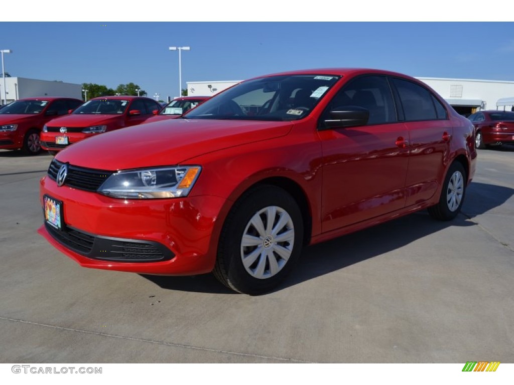 2014 Jetta S Sedan - Tornado Red / Titan Black photo #1