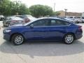 2014 Deep Impact Blue Ford Fusion SE  photo #2