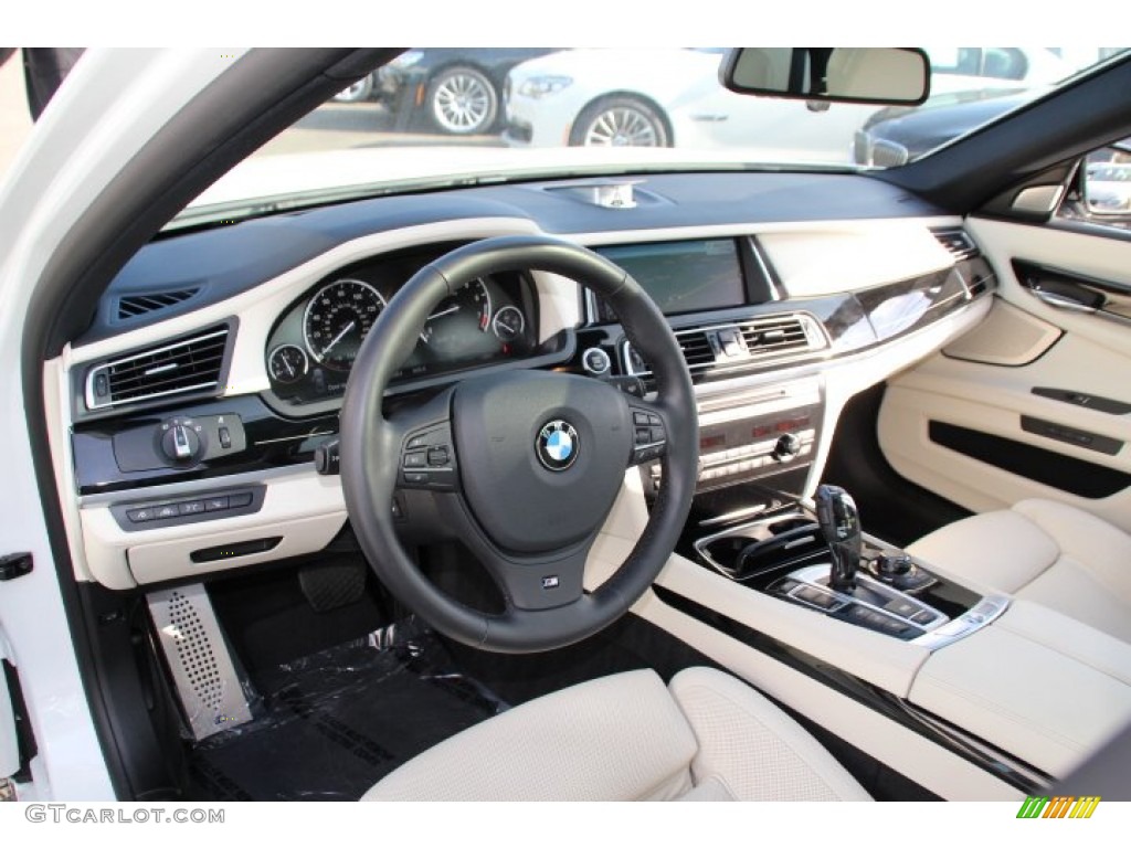 Individual Platinum/Black Interior 2013 BMW 7 Series 750Li xDrive Sedan Photo #92600145