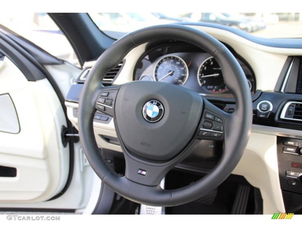 2013 BMW 7 Series 750Li xDrive Sedan Individual Platinum/Black Steering Wheel Photo #92600276